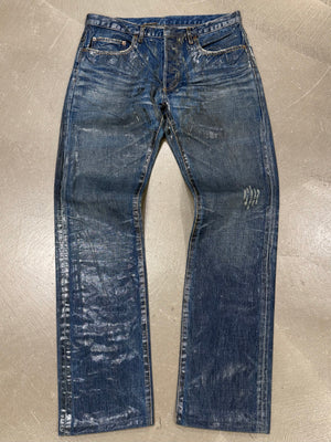 F/W 2003 Dior by Hedi Slimane green waxed denim