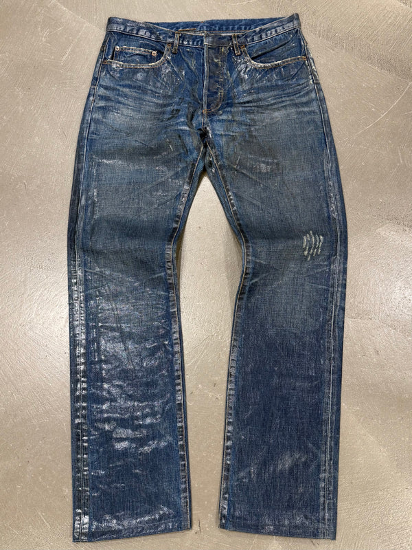 F/W 2003 Dior by Hedi Slimane green waxed denim