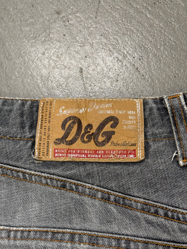 2000s Dolce & Gabbana double waist asymmetrical cargo jeans
