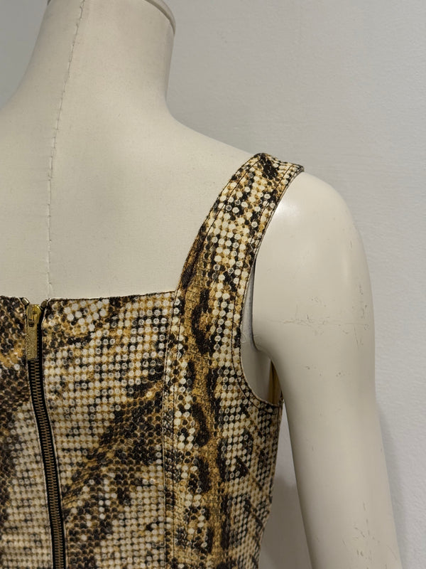 2003 Roberto Cavalli pixel leopard print corset