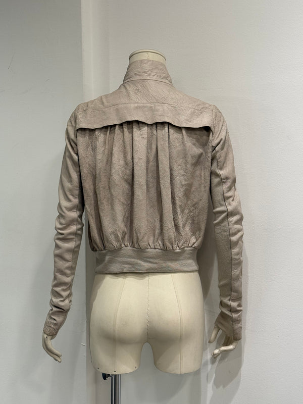 2000s Rick Owens blistered leather jacket