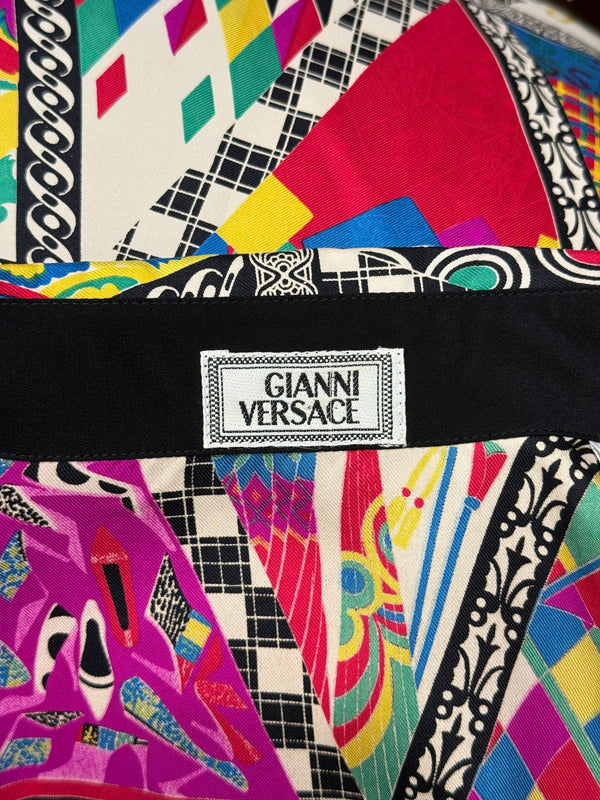 1991 Gianni Versace mixed print silk shirt