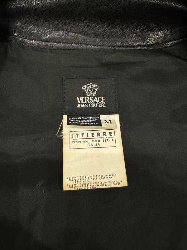 2000s Versace bondage utility leather jacket