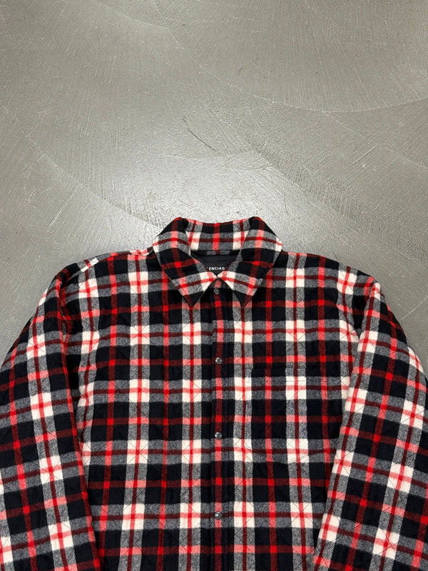 2018 Balenciaga oversized flannel plaid jacket