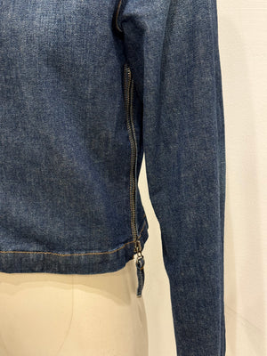 2000s Jean Paul Gaultier moto biker denim jacket