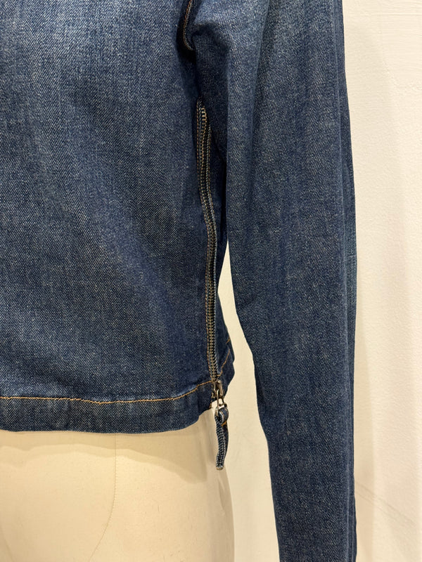 2000s Jean Paul Gaultier moto biker denim jacket