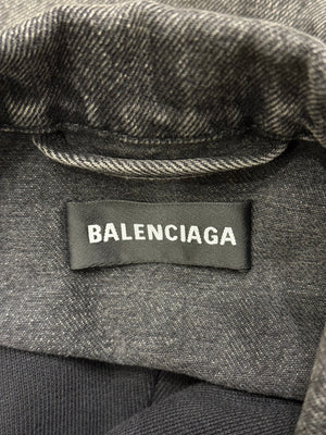 2018 Balenciaga double layer hybrid denim jacket