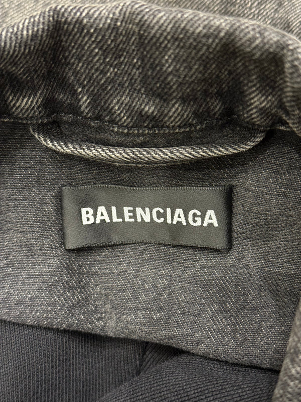 2018 Balenciaga double layer hybrid denim jacket