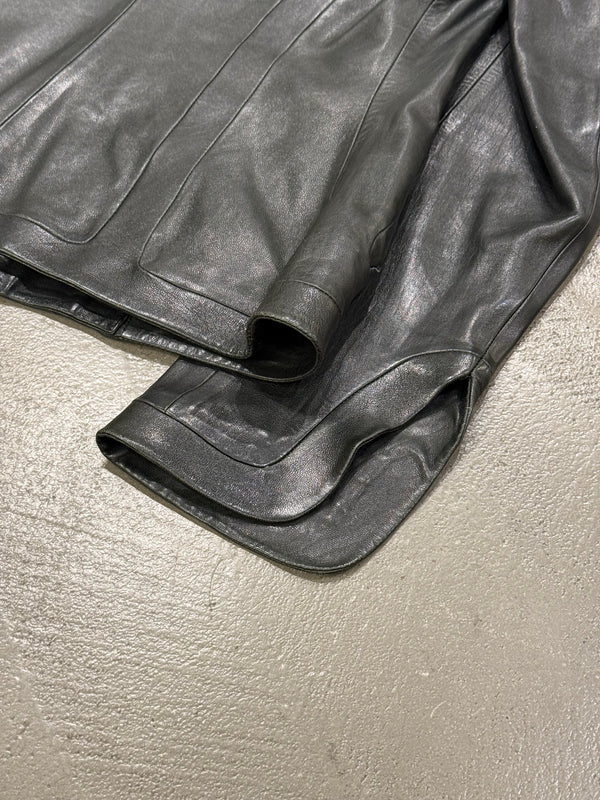 A/W2003 Alexander McQueen paneled biker leather jacket