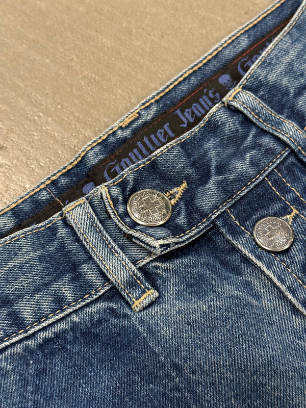 2000s Jean Paul Gaultier patchwork flared jeans