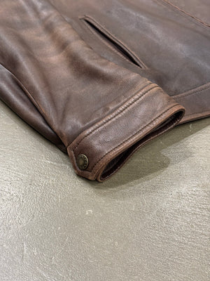 2000s Prada distressed leather jacket