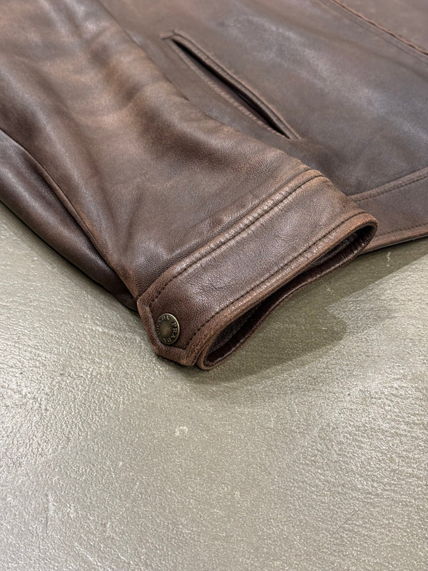 2000s Prada distressed leather jacket