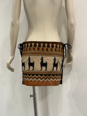 S/S2004 Dolce & Gabbana runway leather mini skirt