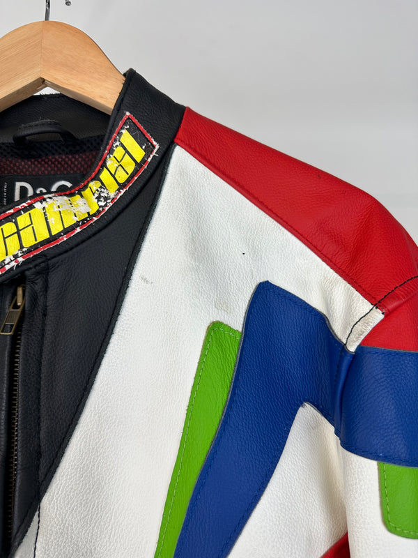 SS2004 Dolce & Gabbana leather biker racing jacket