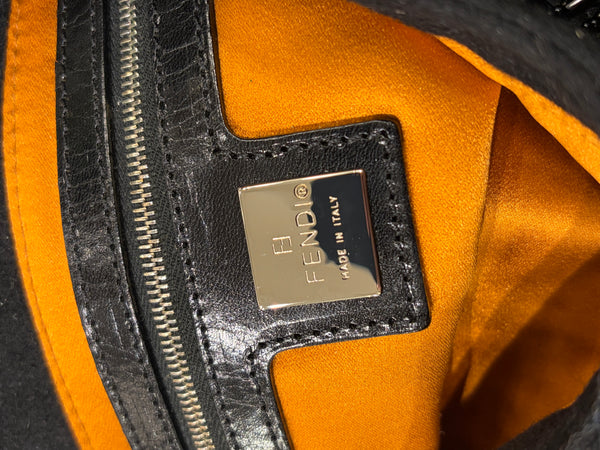 A/W2000 Fendi wool embossed hand-beaded baguette bag