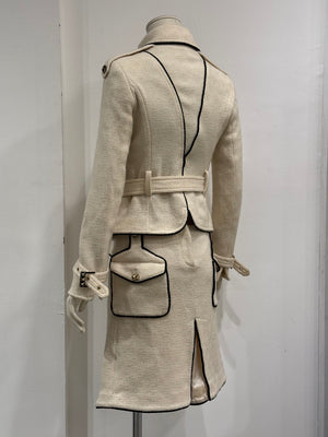 2000s Roberto Cavalli tweed set jacket & skirt