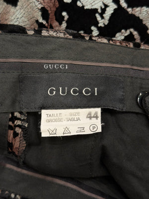S/S2000 Gucci by Tom Ford velvet baroque damask flare pants