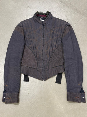 A/W2002 Alexander McQueen runway striped paneled jacket