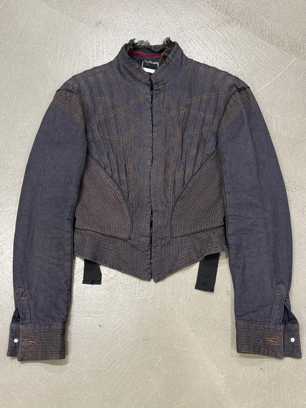 A/W2002 Alexander McQueen runway striped paneled jacket