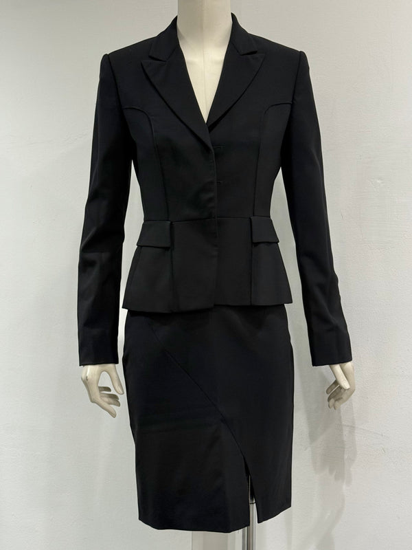 1997 Gucci by Tom Ford runway wool tailored skirt suit set