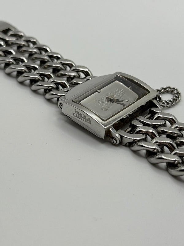 Jean Paul Gaultier stainless steel double chain watch