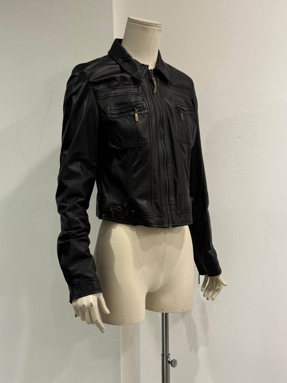 2000s Cavalli biker leather jacket