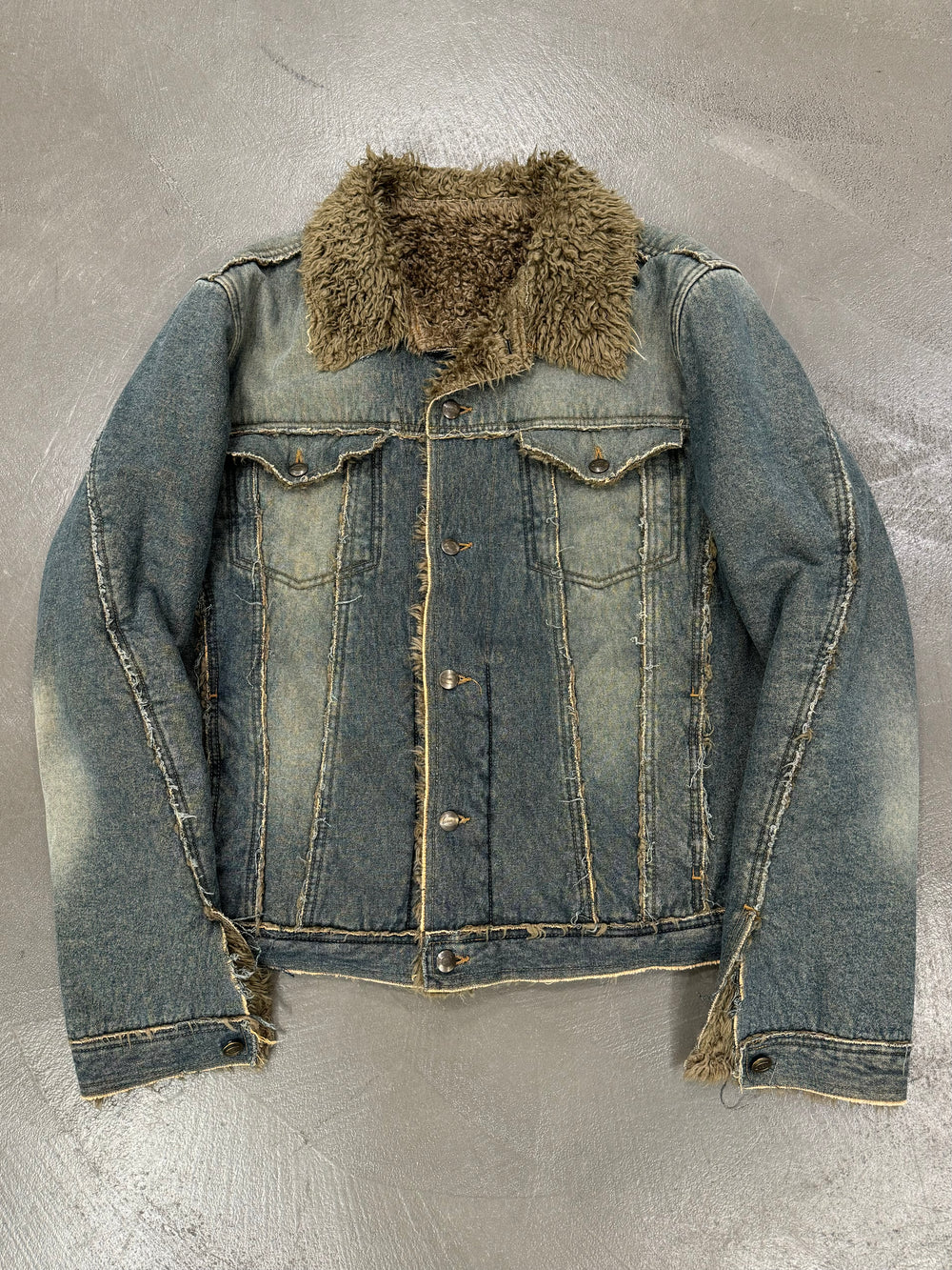 A/W2005 Roberto Cavalli shearling faded jacket