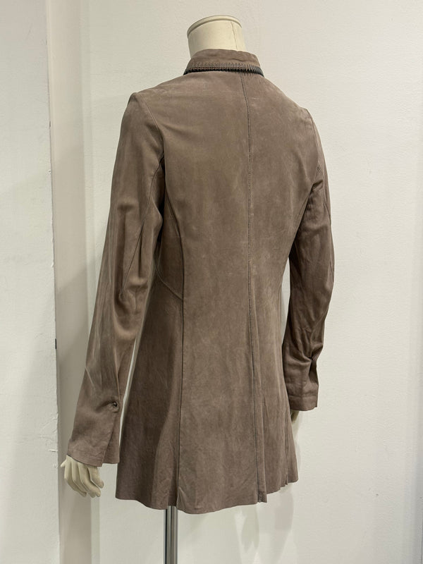 Isaac Sellam metal neck inserts leather jacket