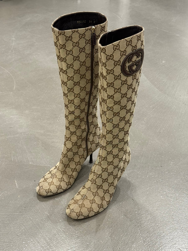 2000s Gucci by Tom Ford monogram G-logo boots