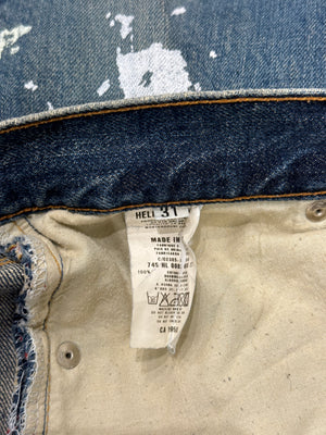 1998 Helmut Lang painter splattered denim straight jeans