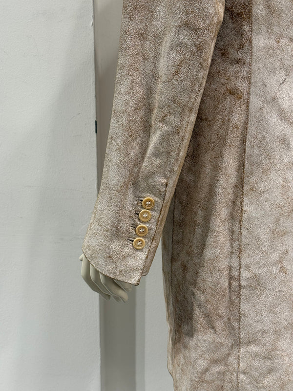 S/S2002 Ann Demeulemeester distressed cracked leather coat