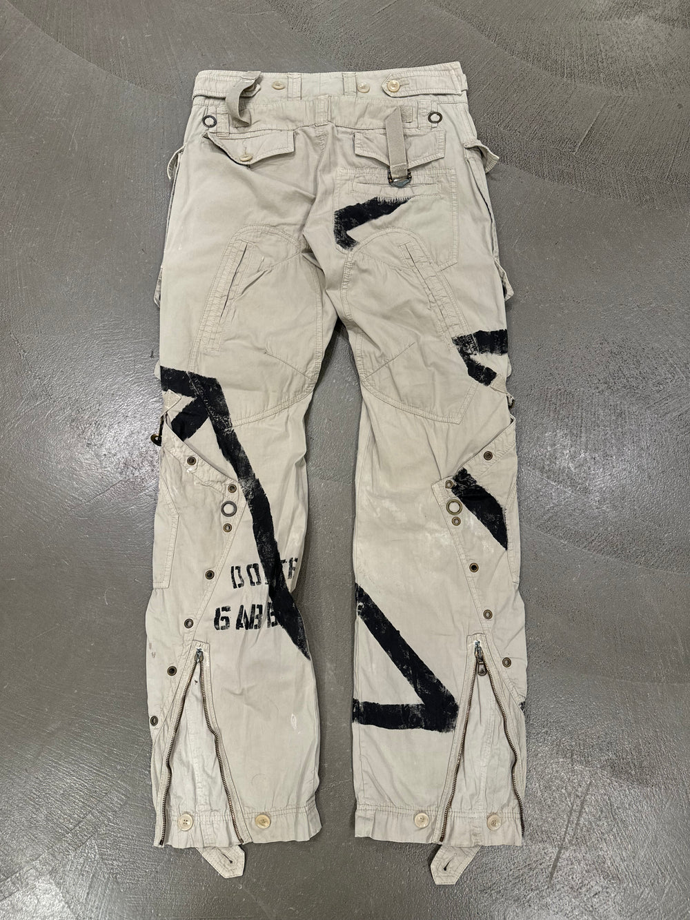 S/S2004 Dolce & Gabbana runway printed bondage cargo pants