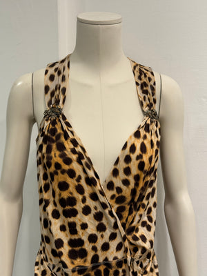 2000s Roberto Cavalli leopard print dress