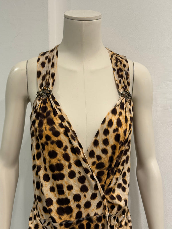 2000s Roberto Cavalli leopard print dress