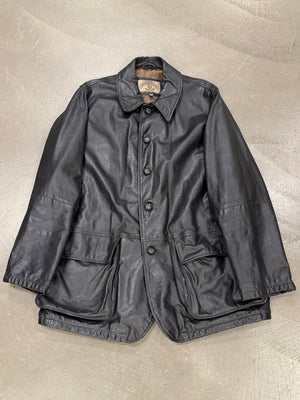 2000s Armani leather coat