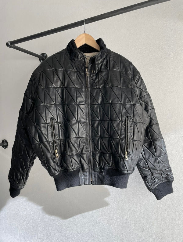 1980s Armani leather bomber jacket