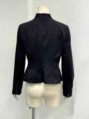 2003 Emporio Armani curved plunge neckline peplum jacket