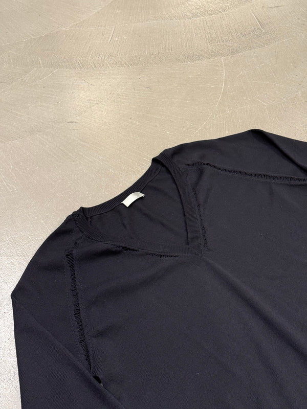 A/W2005 Dior by Hedi Slimane distressed v-neck knit