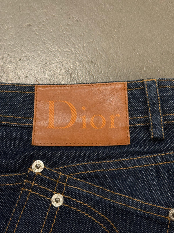 2000s Christian Dior by Galliano "D" back logo capri jeans