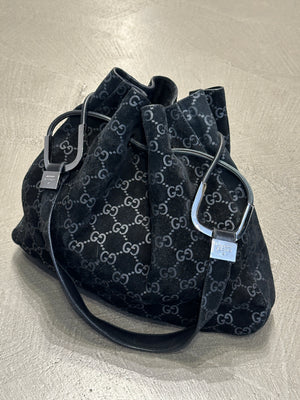 F/W1997 Gucci by Tom Ford monogram suede hobo bag
