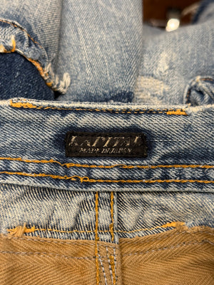 2010s Kapital distressed patchwork denim shorts