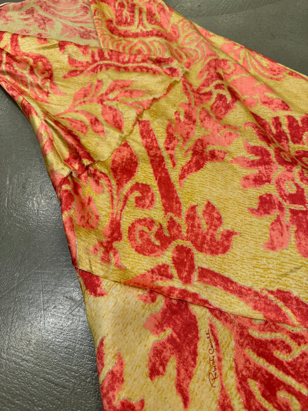 A/W2001 Roberto Cavalli floral bornout velvet dress