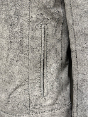S/S2002 Ann Demeulemeester runway cracked leather napoleon military jacket