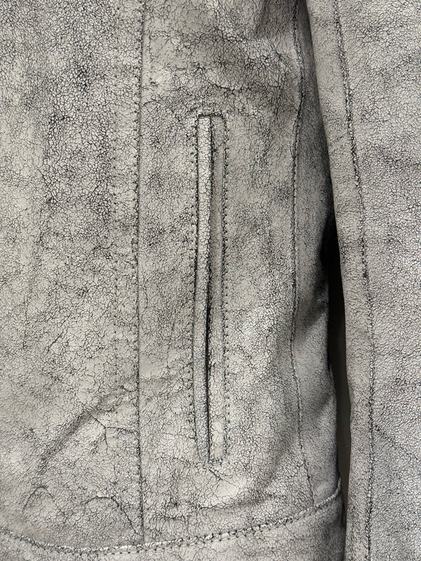 S/S2002 Ann Demeulemeester runway cracked leather napoleon military jacket