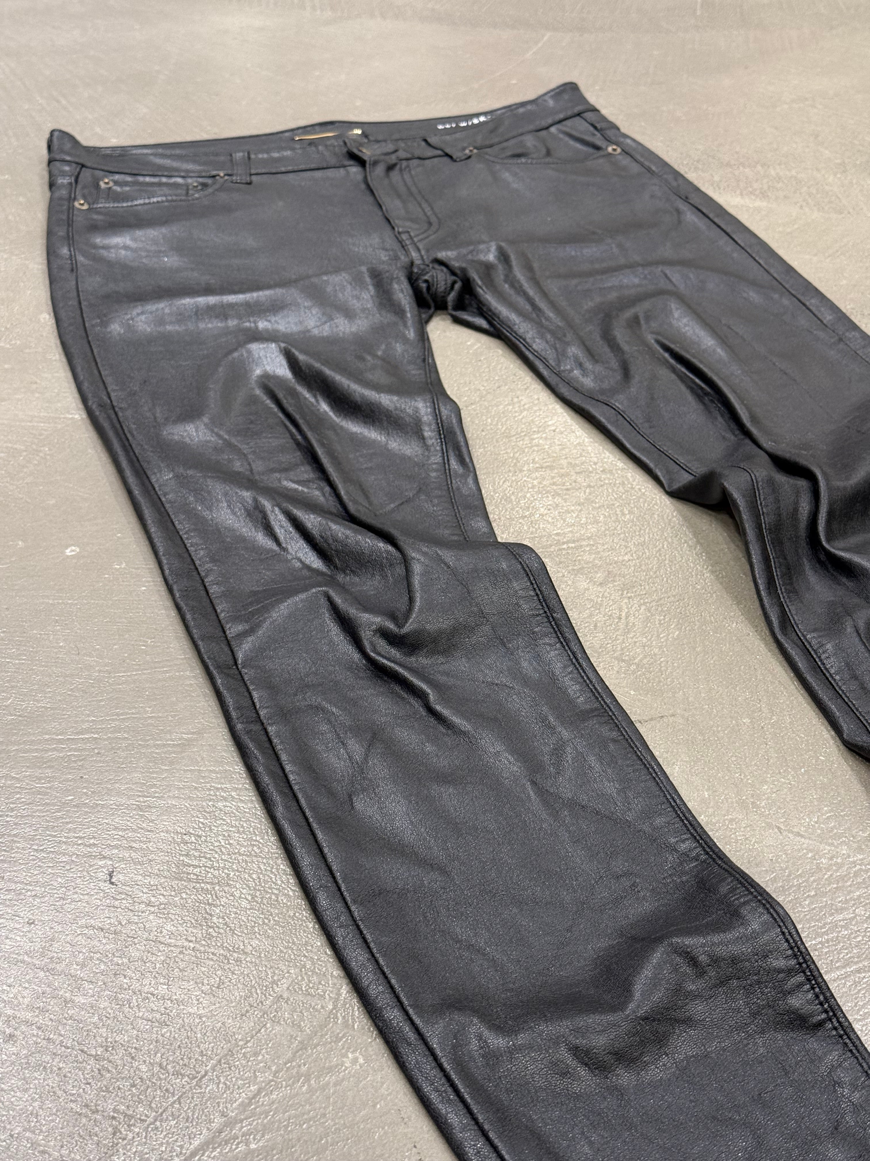 2014 Saint Laurent by Hedi Slimane faux leather skinny pants