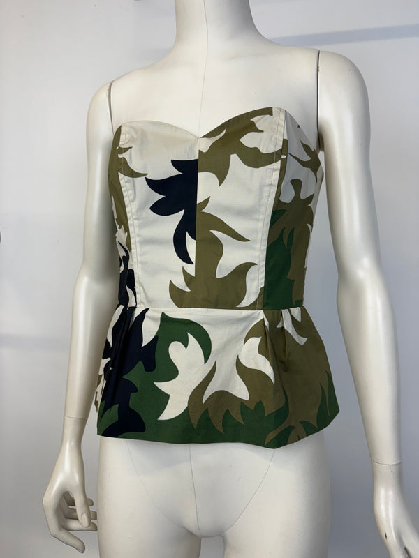 2006 Prada camouflage military corset bustier top