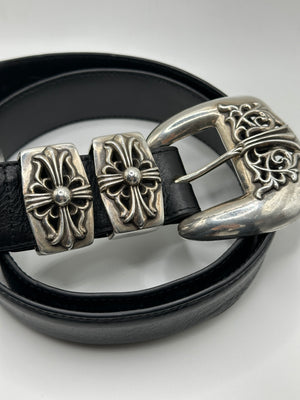 Chrome Hearts 4-piece western 925 silver leather belt