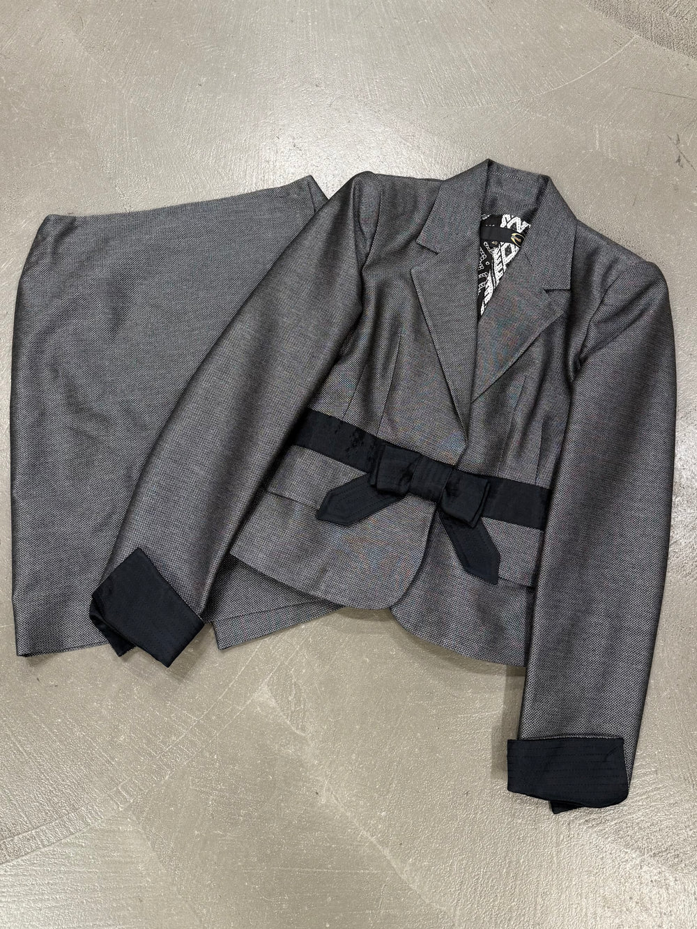 2000s Cavalli bow-detailed blazer and skirt set