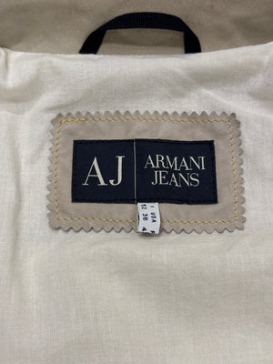 2000s Armani horse leather hybrid bomber jacket