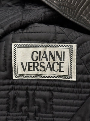 A/W1990 Gianni Versace embossed leather coat